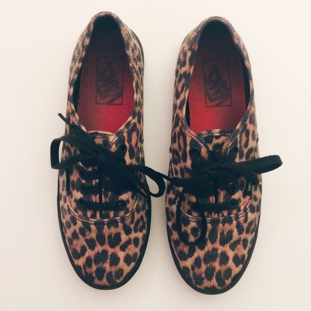 Vans Leopard Print Canvas Sneakers with Black Laces